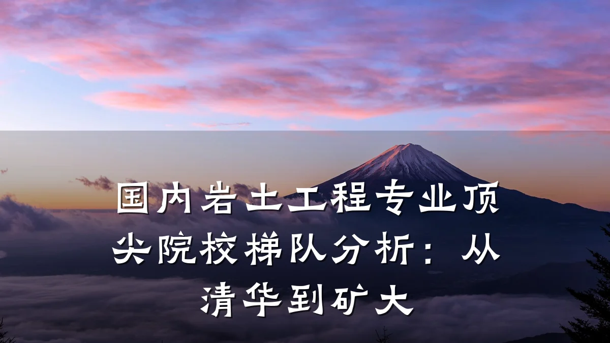 国内岩土工程专业顶尖院校梯队分析:从清华到矿大