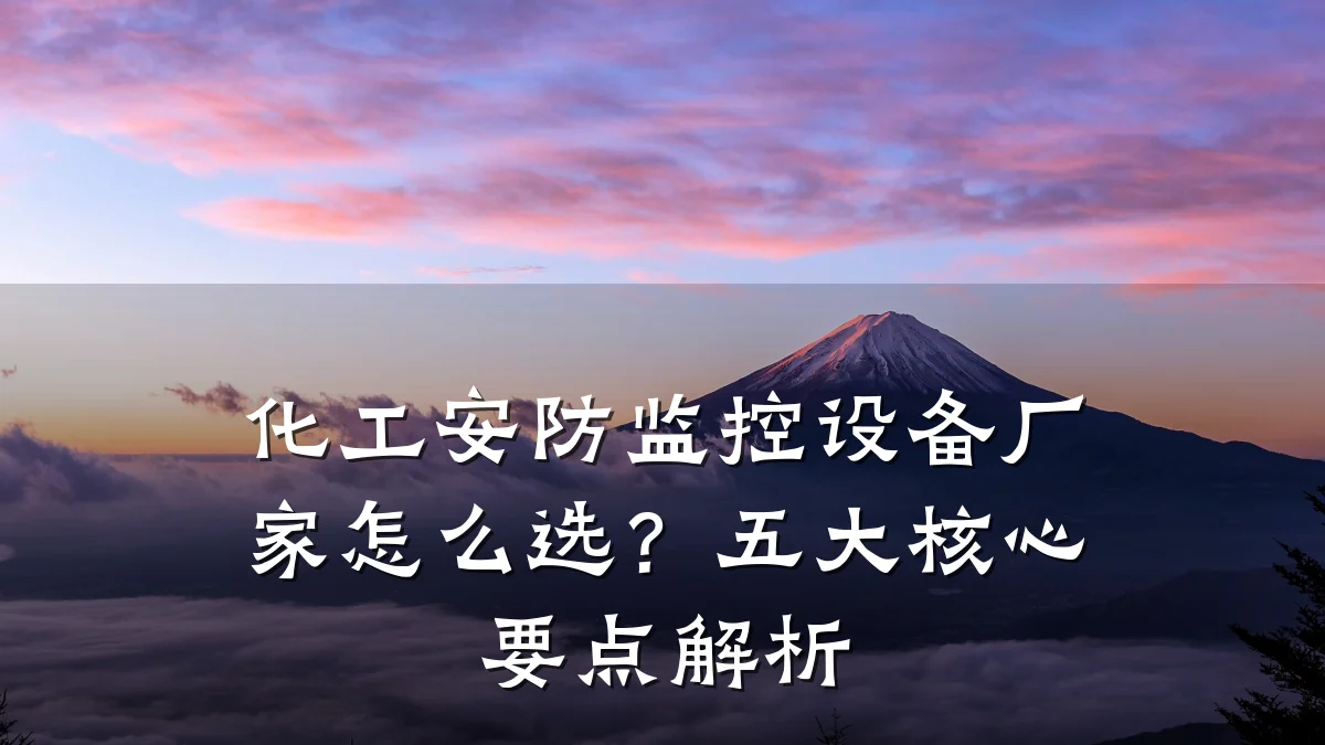 化工安防监控设备厂家怎么选?五大核心要点解析