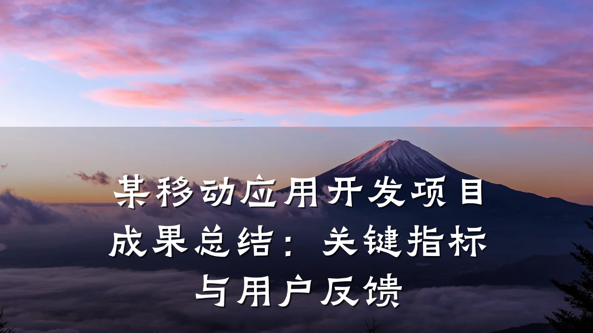 某移动应用开发项目成果总结：关键指标与用户反馈