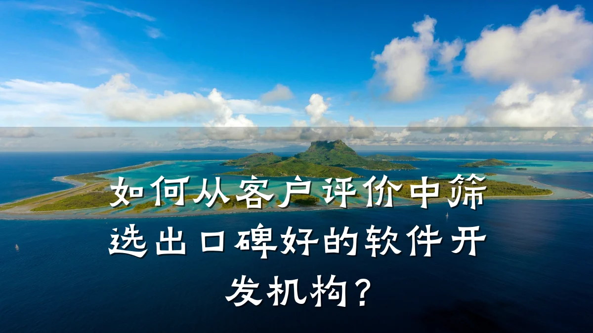 如何从客户评价中筛选出口碑好的软件开发机构？